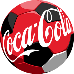 A ball with 'Coca-Cola' written on it